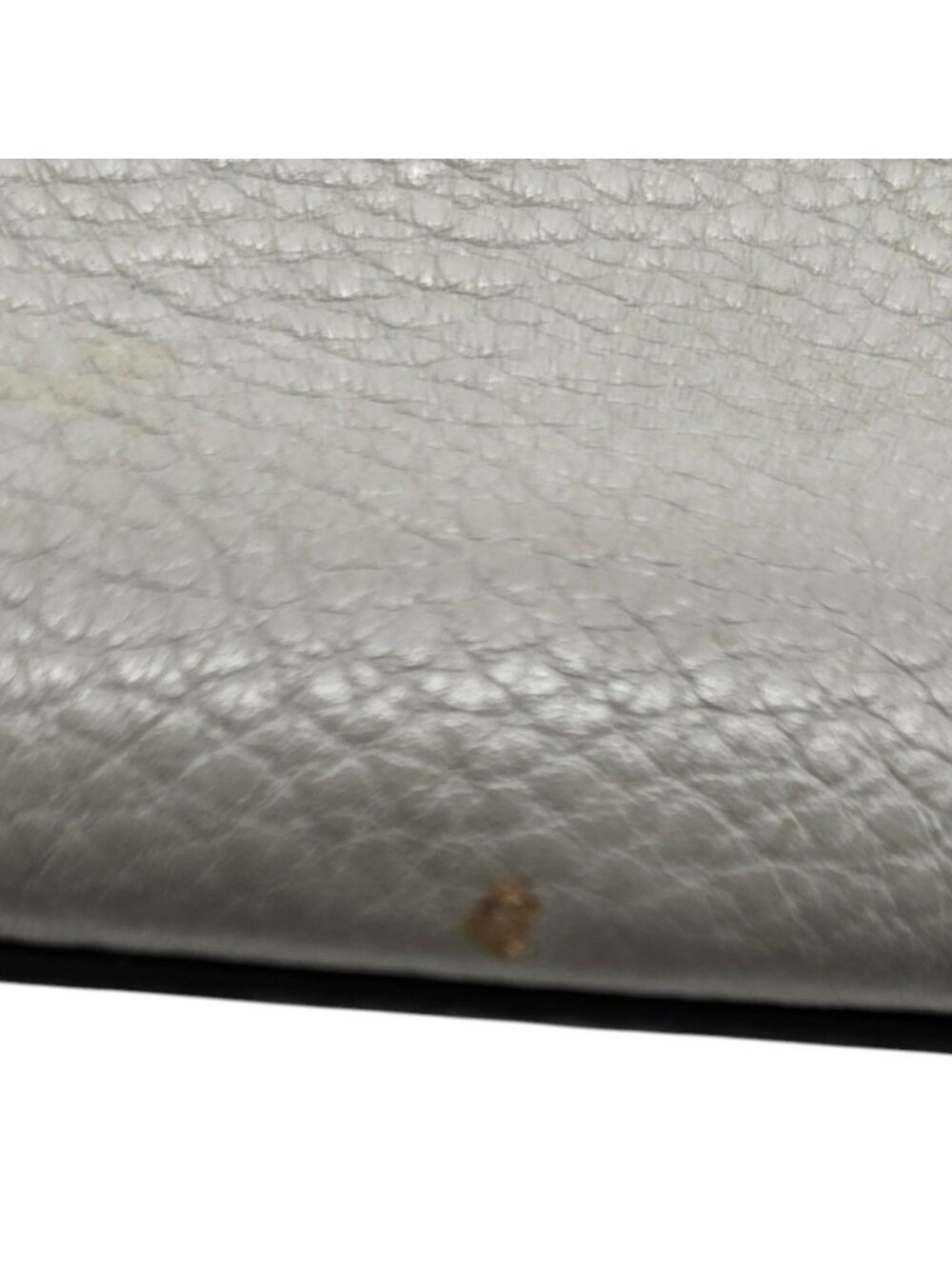 Michael Kors Pebbled Leather Shoulder Tote Bag Gray Taupe Silver Hardware Purse - Picture 2 of 16